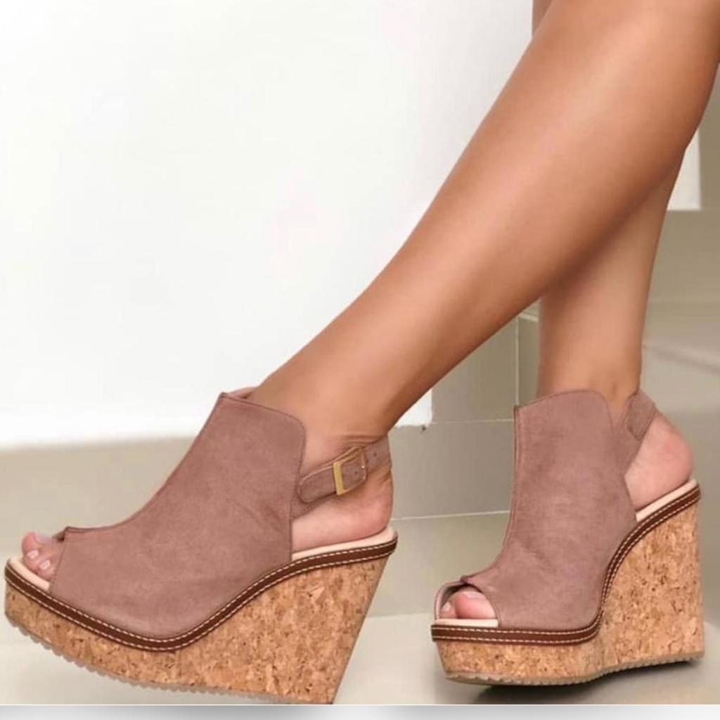 Tan Wedges Sandals - Siopp