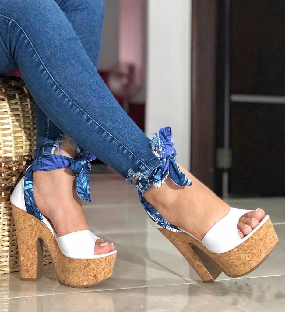 White sandals Suede Lace-Up Heels