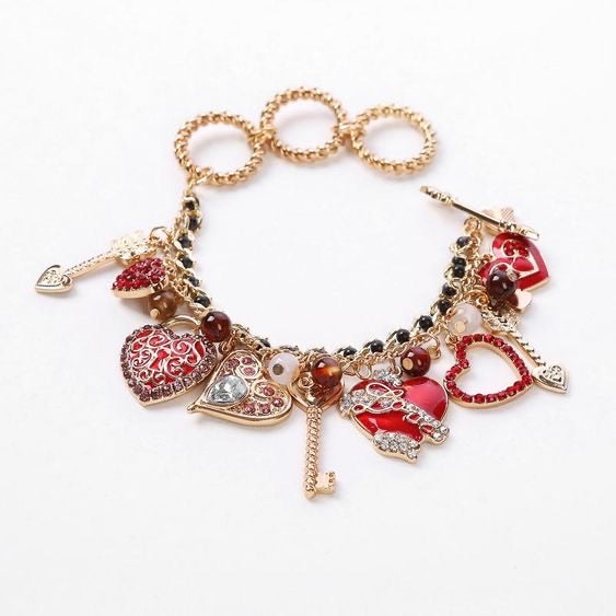 Red love heart bracelet