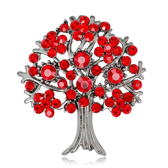 Lazap Multi - Red Flowers Brooch