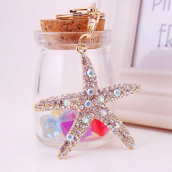 Cute star fish keychain