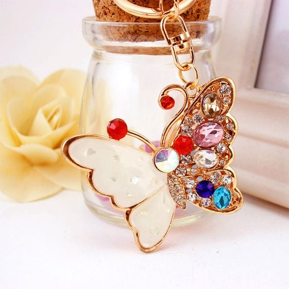 Multicolor butterfly keychain