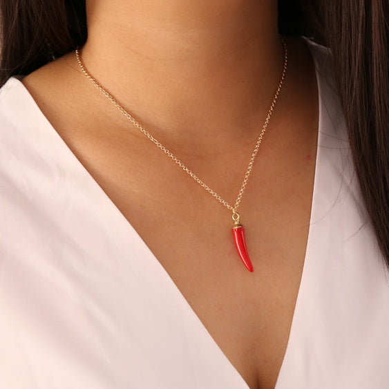 Necklace Big red chili