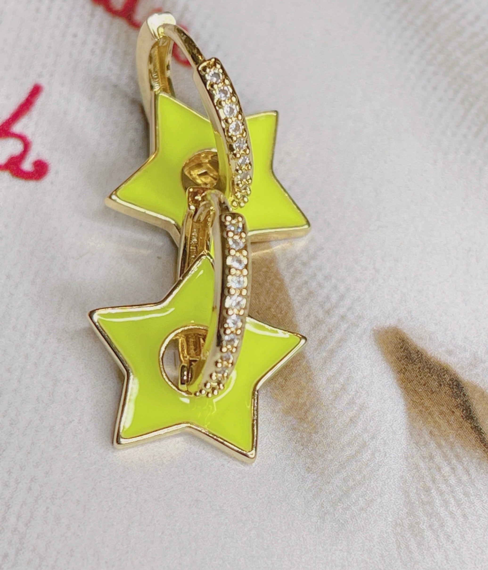 Star Neon Earrings (Pink, Yellow, Green, Black)