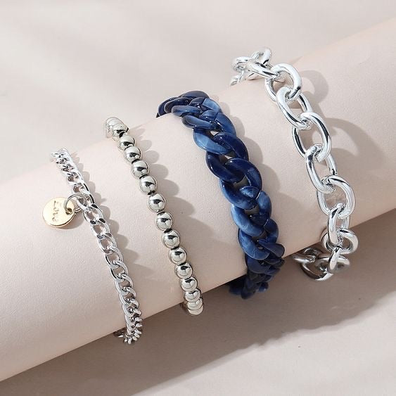 Silver blue bracelet pack