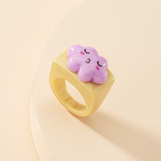 Cute acrylic ring with designs