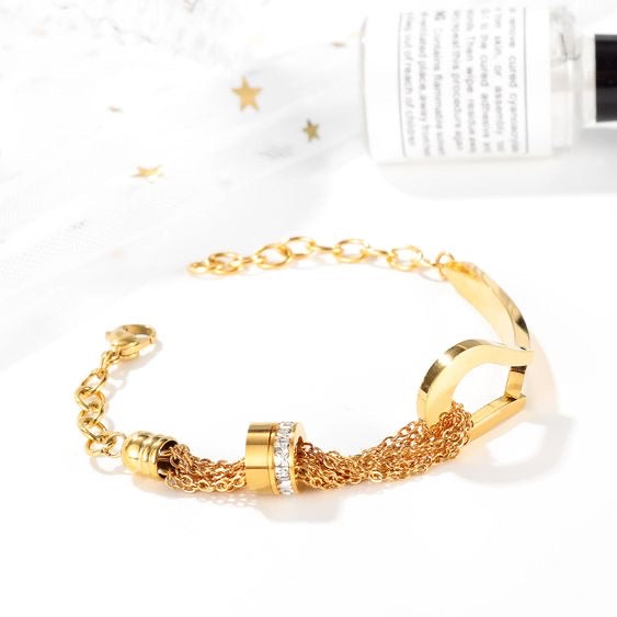 Cylindrical gold bracelet