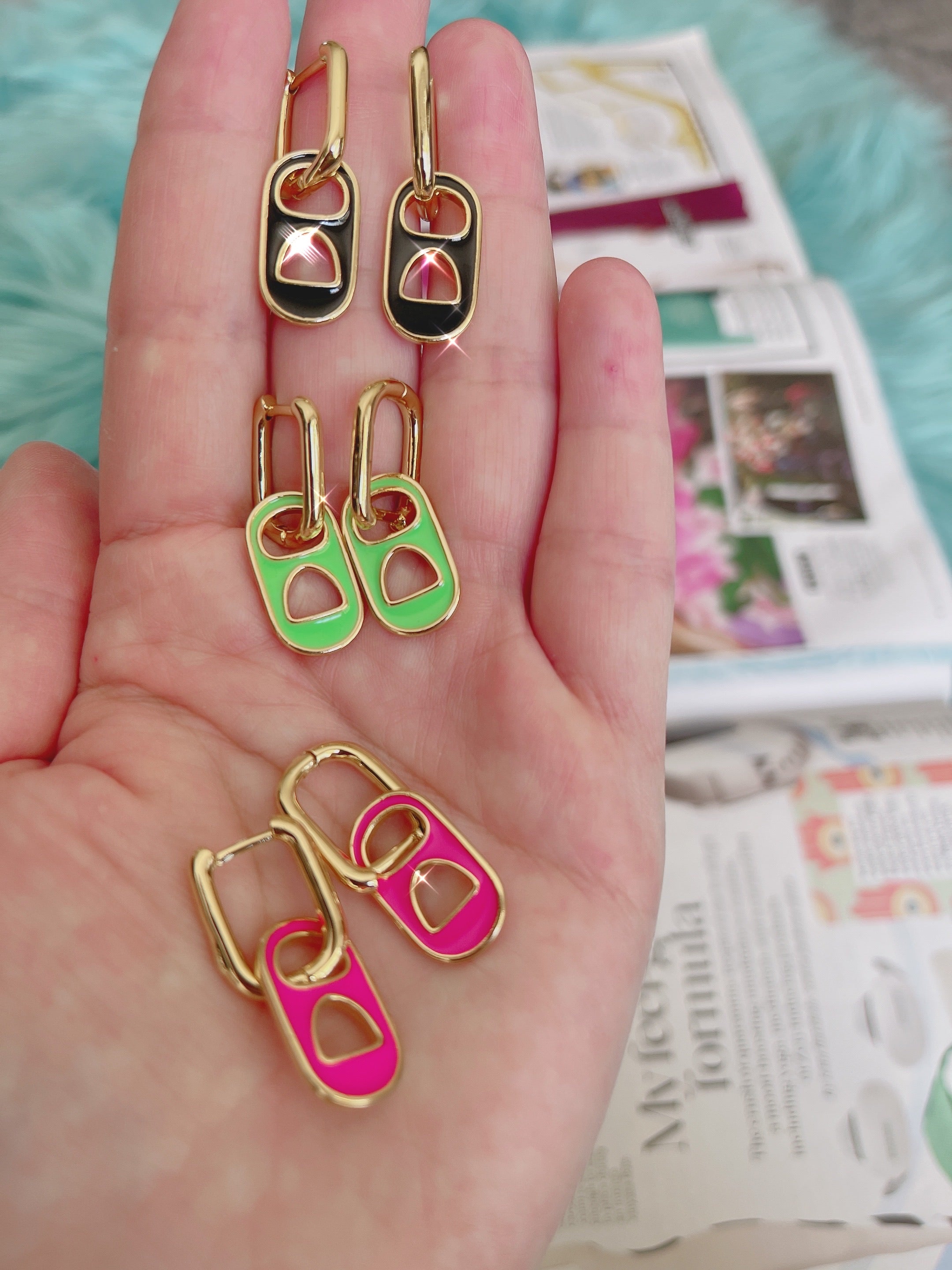 Colored soda earrings