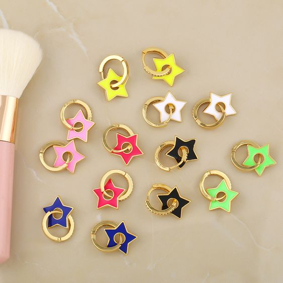 Star Neon Earrings (Pink, Yellow, Green, Black)